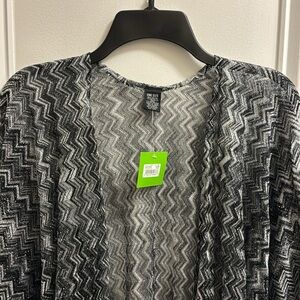 NEW: Katie & Kelly Zig Zag Sparkle Kimono / Shawl - with tags -  HiLo High Low